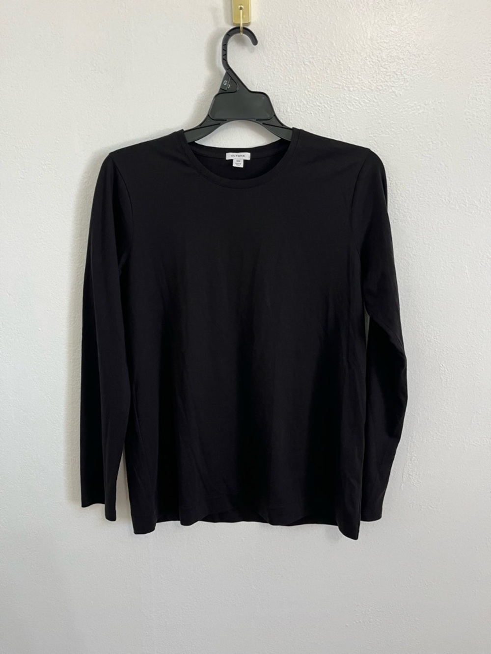 Cuyana Black Long Sleeve Shirt Size Small Pima Cotton